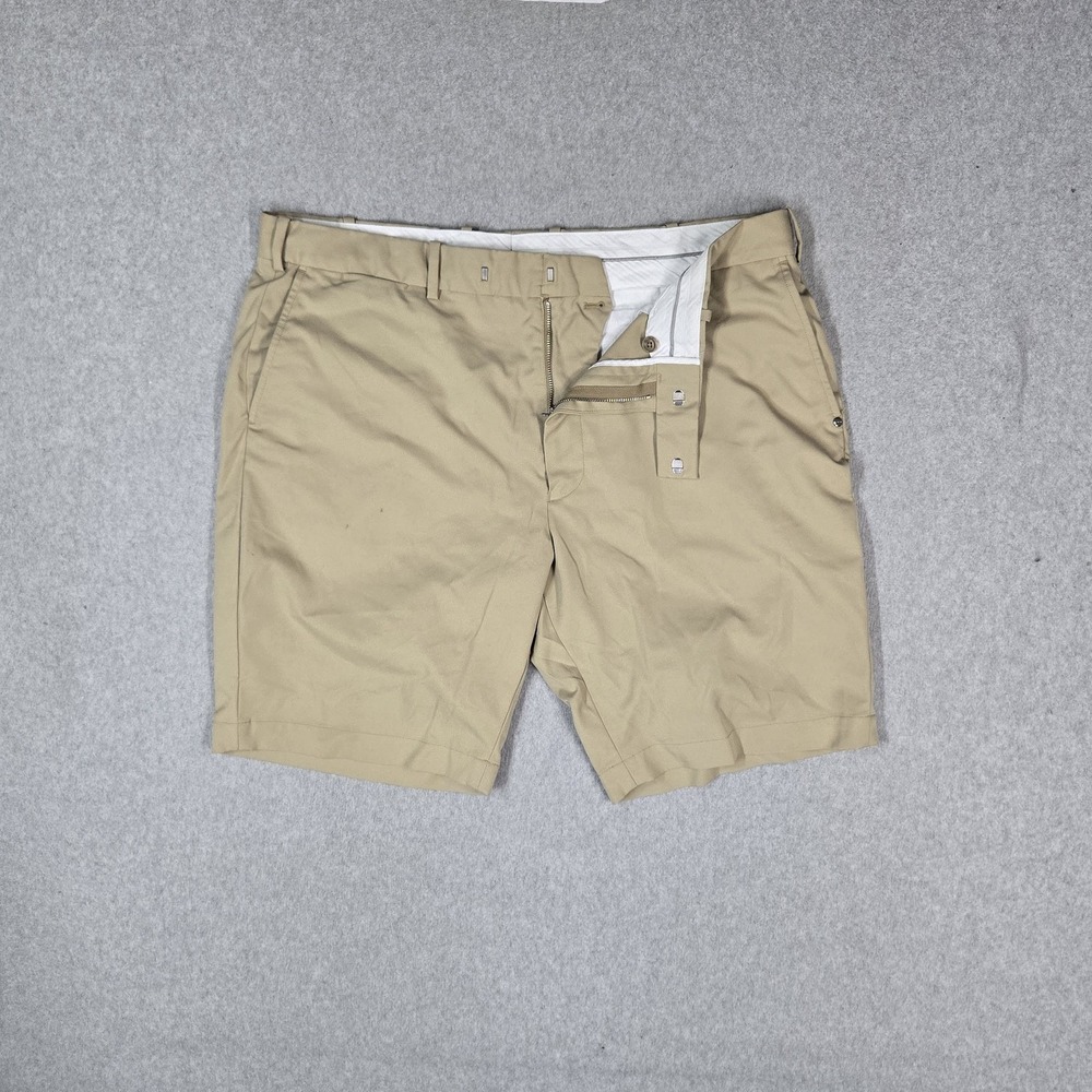 Ralph Lauren RLX Men Shorts 38 Khaki Golf Chino Mid Rise 9" Inseam Pockets READ